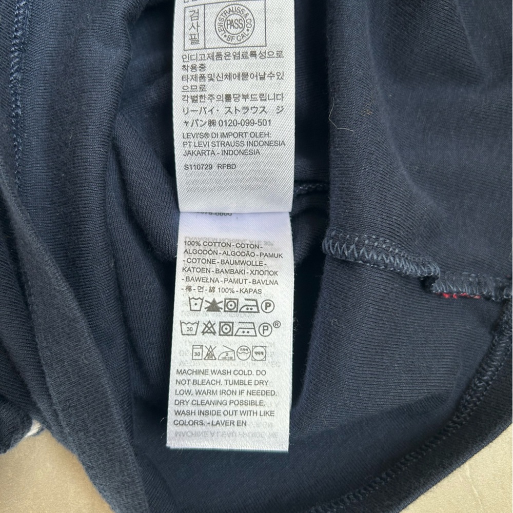 Levi's Dark Blue Sweater with White Accents 100%Cotton - Picture 6 of 6